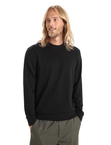 Men's Icebreaker Merino Shifter Long Sleeve Sweatshirt Hoodie Black | CA 1669AHKP